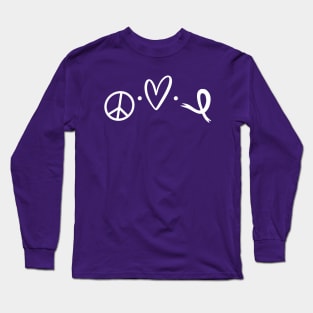 Peace Love Ribbon (w) Long Sleeve T-Shirt